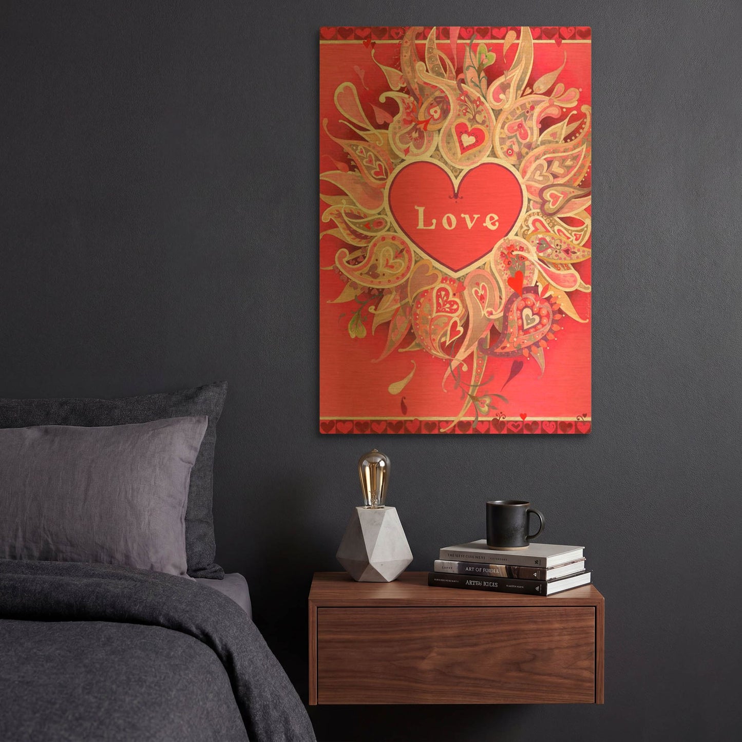 'Love' By David Galchutt Gold Metal Wall Art