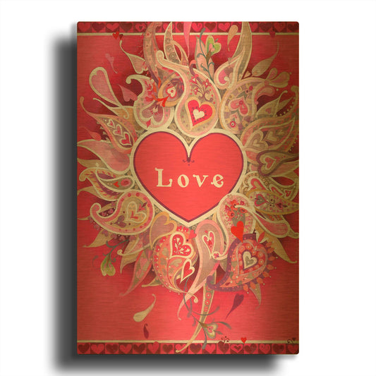'Love' By David Galchutt Gold Metal Wall Art