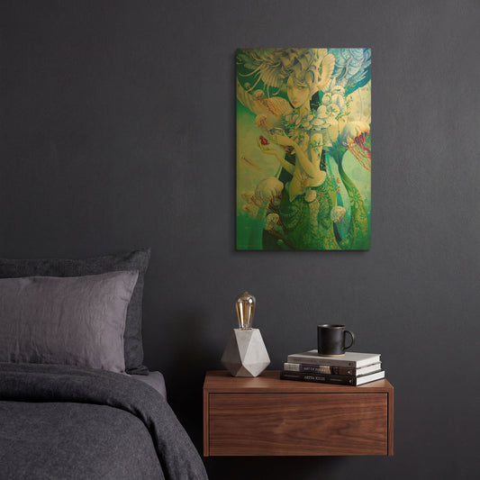 'Aquatic Coffee Break' By David Galchutt Gold Metal Wall Art