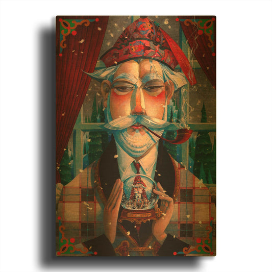 'His Winter Diversion' By David Galchutt Gold Metal Wall Art