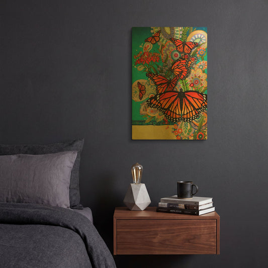 'Monarch Madness' By David Galchutt Gold Metal Wall Art
