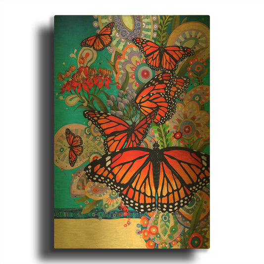 'Monarch Madness' By David Galchutt Gold Metal Wall Art