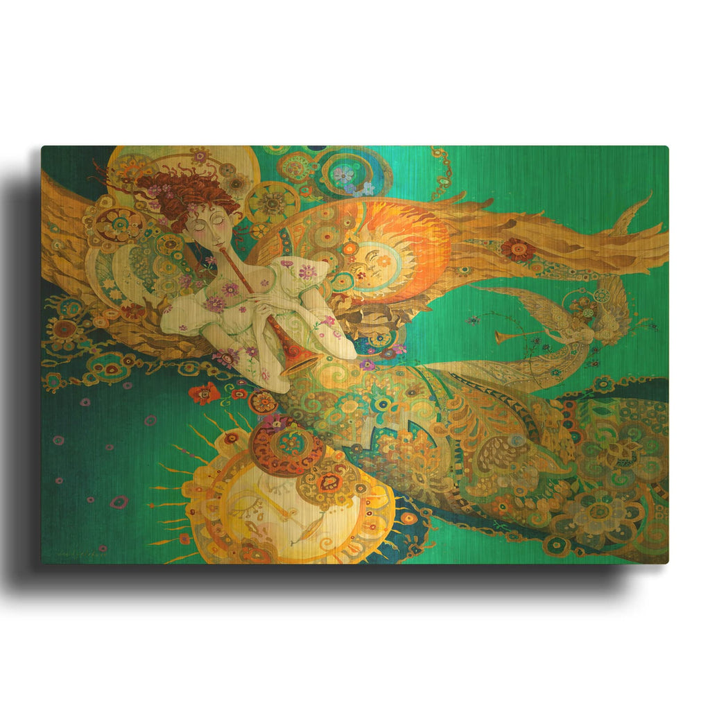 'Rejoice' By David Galchutt Gold Metal Wall Art