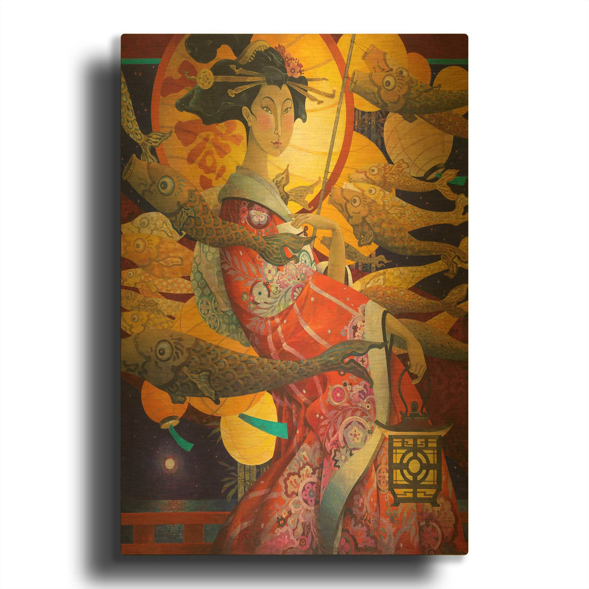 'The Evening Stroll' By David Galchutt Gold Metal Wall Art