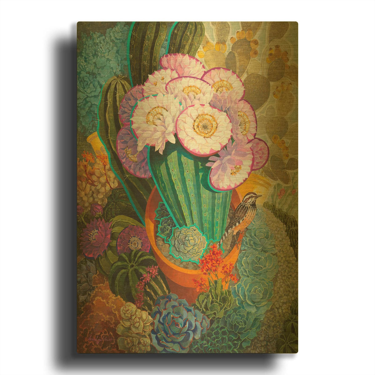 'The Prickly Garden' By David Galchutt Gold Metal Wall Art
