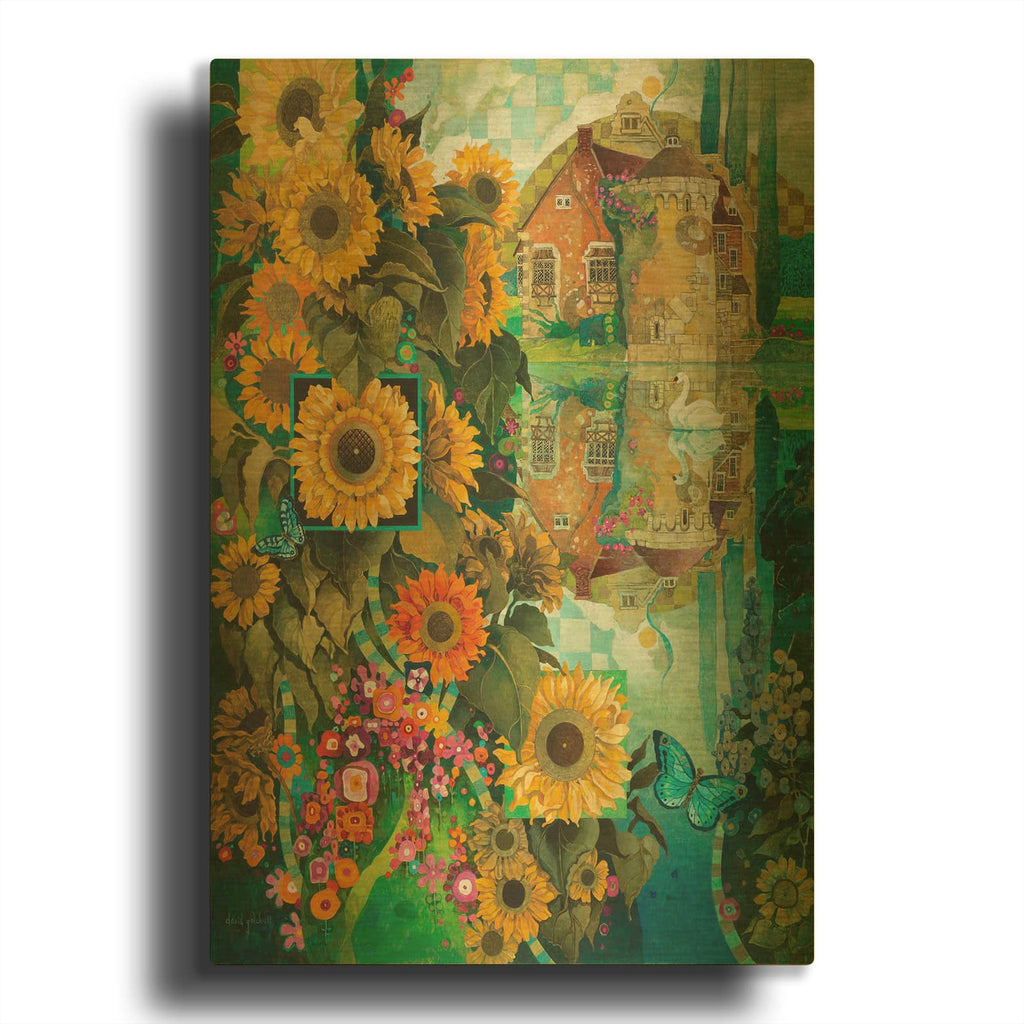 'A Lively View in Kent' By David Galchutt Gold Metal Wall Art