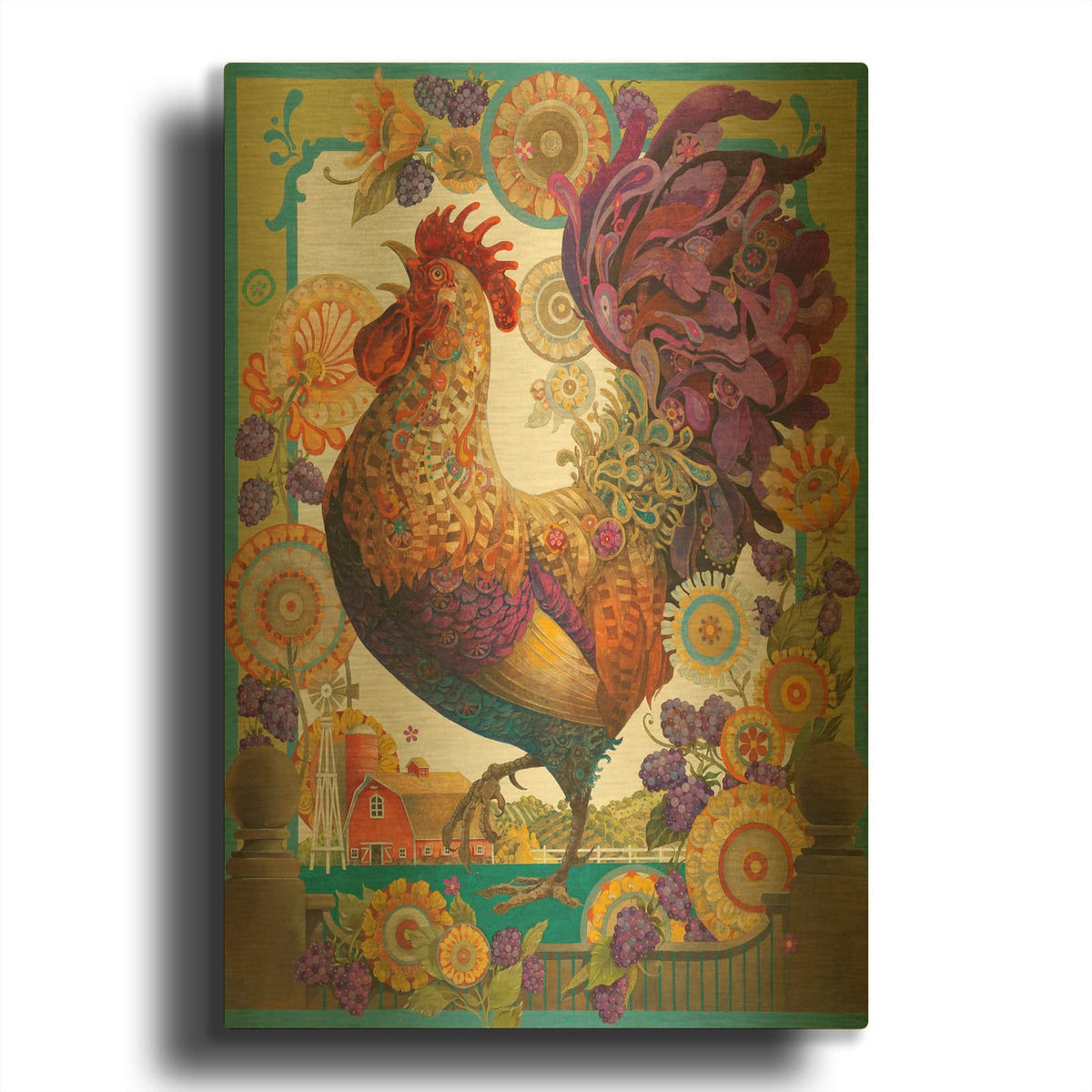 'Cock of the Walk' By David Galchutt Gold Metal Wall Art