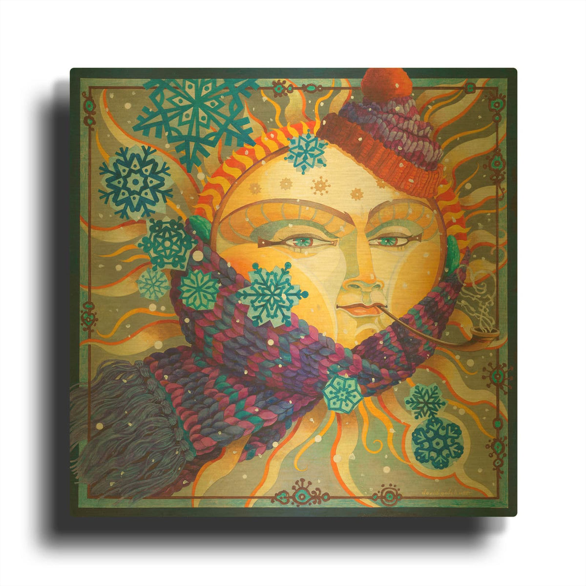 'Winter Sun' By David Galchutt Gold Metal Wall Art