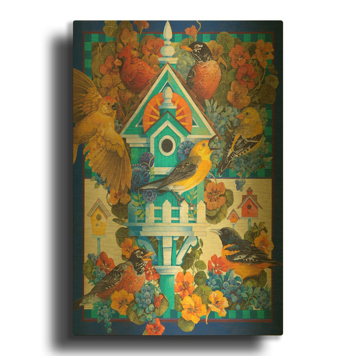 'The Avian Sanctuary' By David Galchutt Gold Metal Wall Art