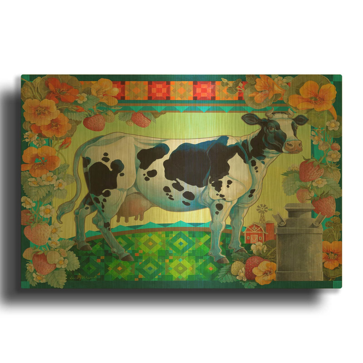 'In the Pasture' By David Galchutt Gold Metal Wall Art