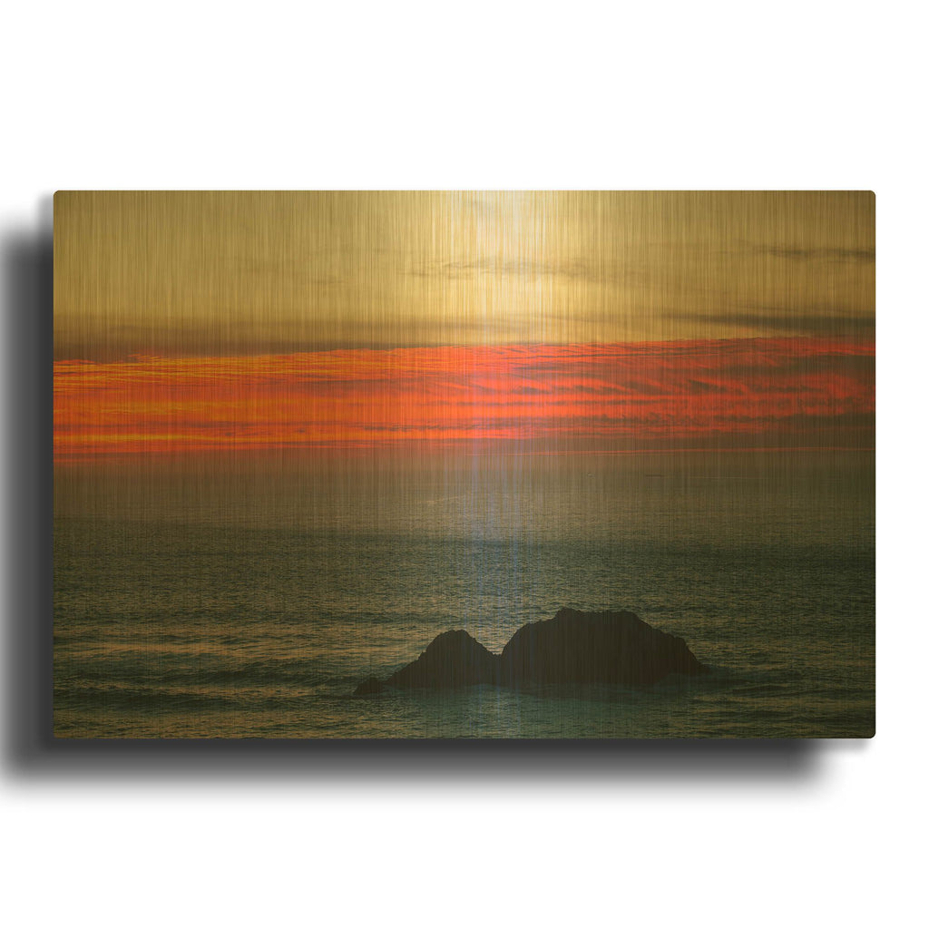'Burning Sky' By AKG Gold Metal Wall Art