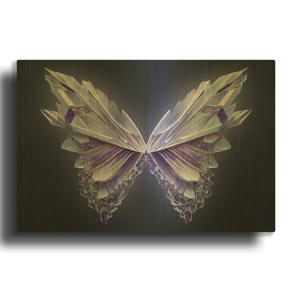 'Crystal Buterfly' By Epic Portfolio Gold Metal Wall Art