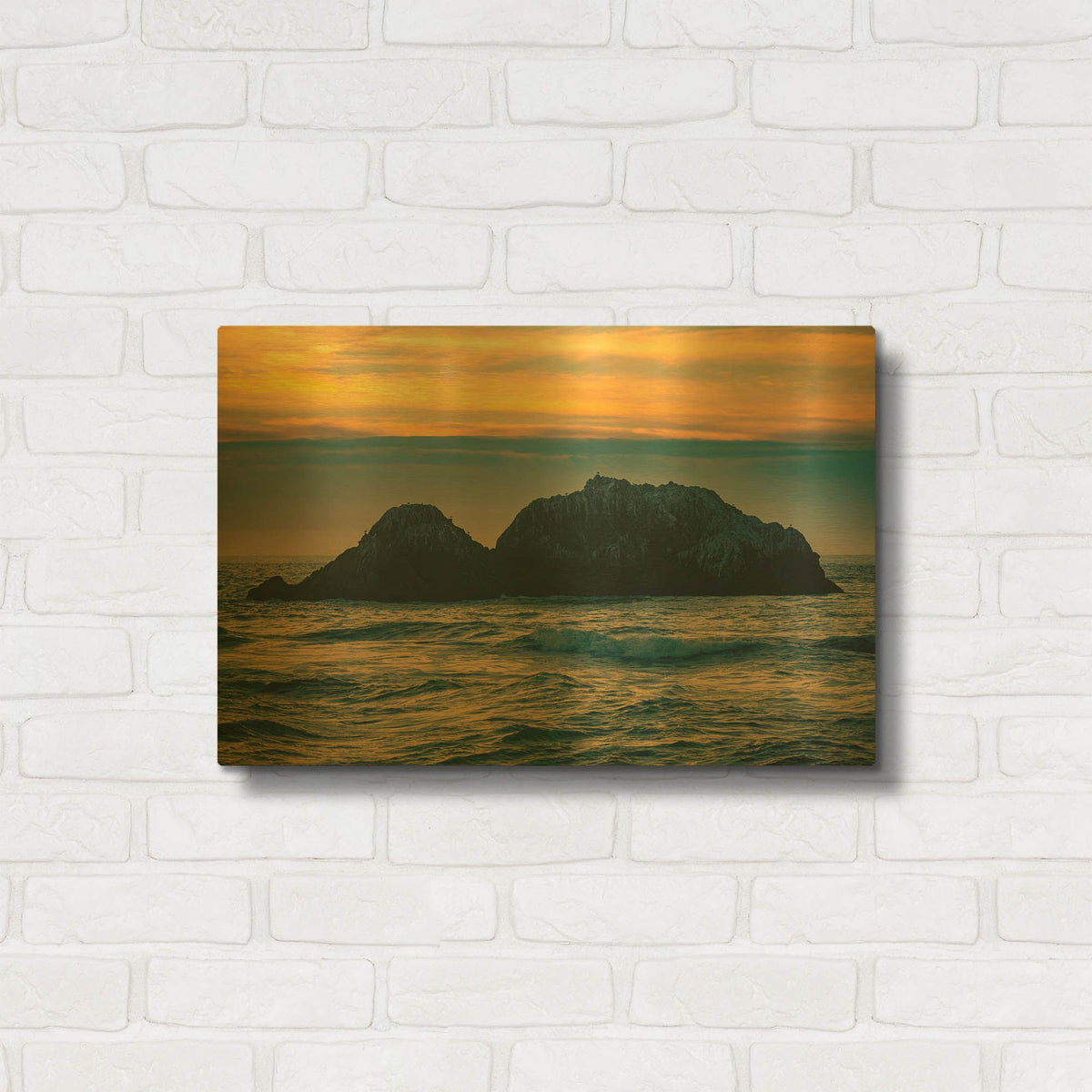 'Golden Island' By AKG Gold Metal Wall Art