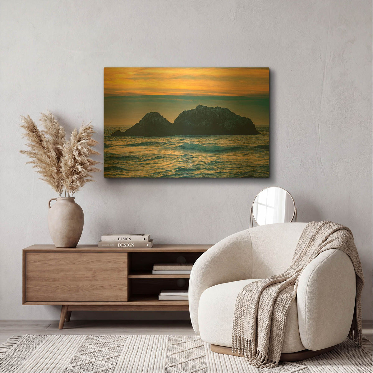 'Golden Island' By AKG Gold Metal Wall Art