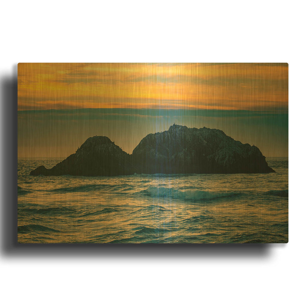 'Golden Island' By AKG Gold Metal Wall Art