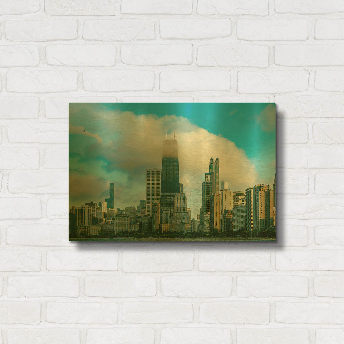 'North Beach Afternoon' By AKG Gold Metal Wall Art