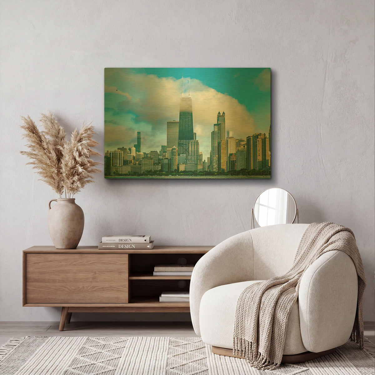 'North Beach Afternoon' By AKG Gold Metal Wall Art