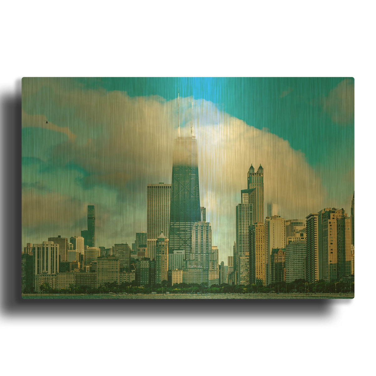 'North Beach Afternoon' By AKG Gold Metal Wall Art