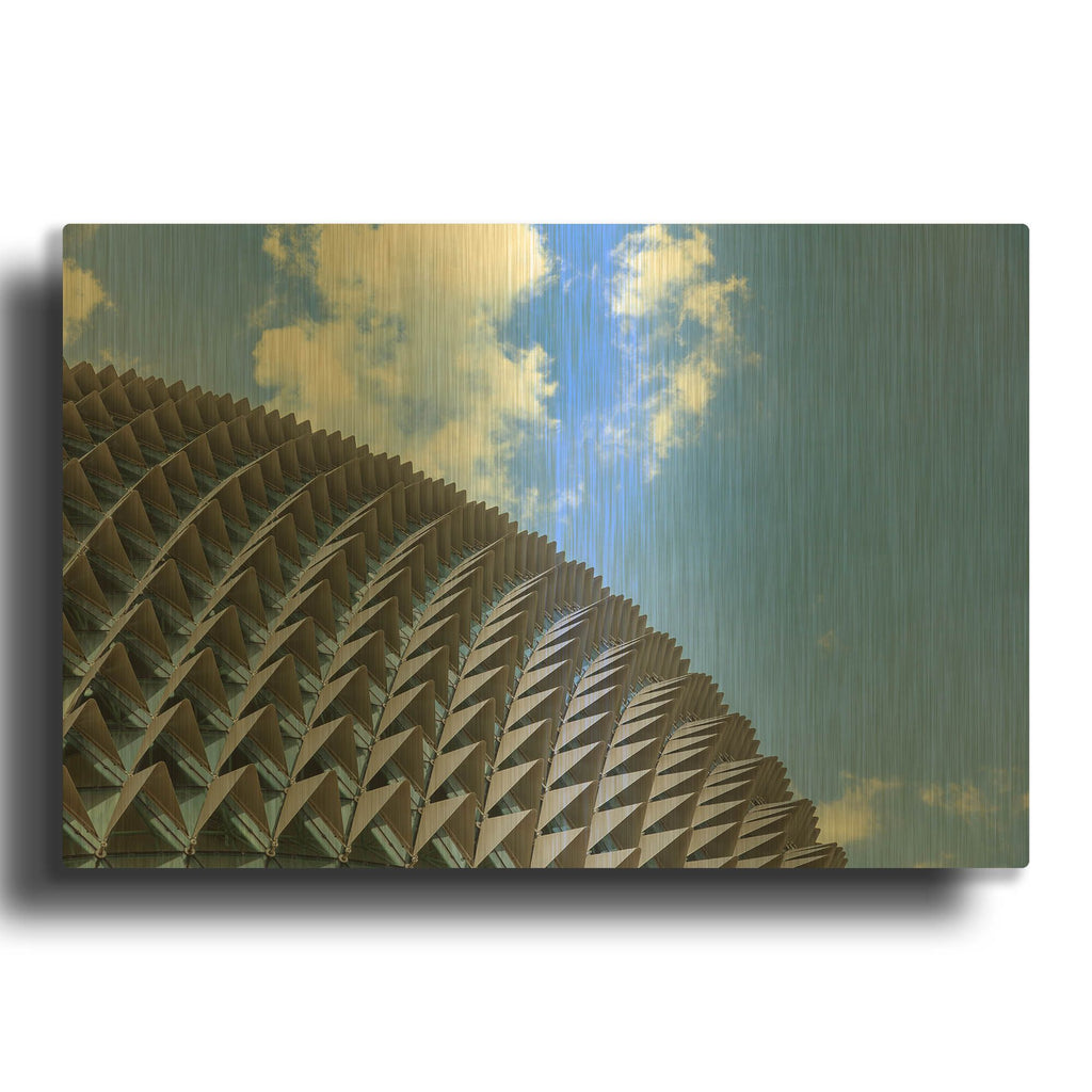 'Singapour - Esplanade Concert Hall' By AKG Gold Metal Wall Art