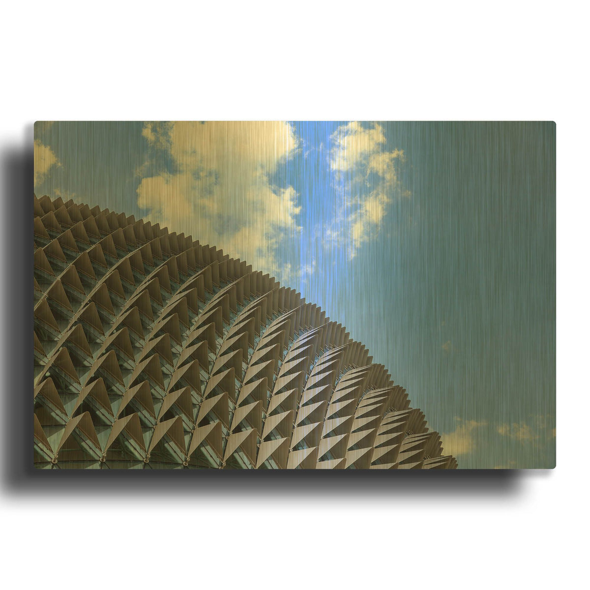 'Singapour - Esplanade Concert Hall' By AKG Gold Metal Wall Art