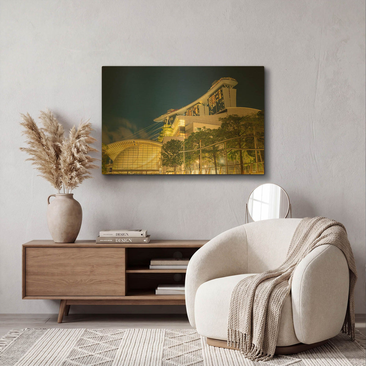 'Singapour' By AKG Gold Metal Wall Art