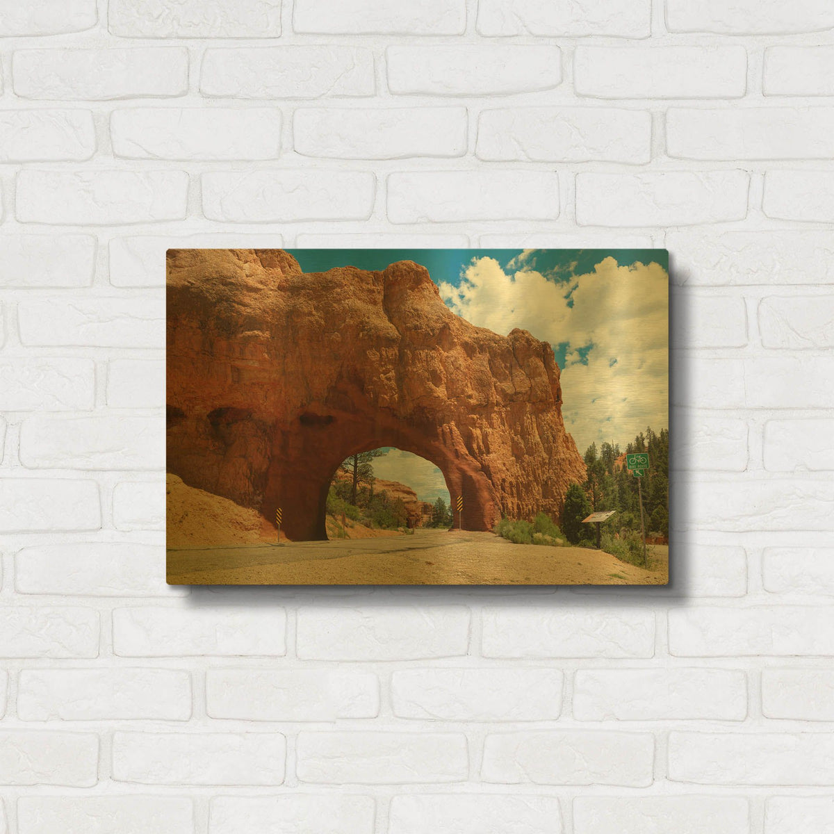 'Utah - Arch Tunnel' By AKG Gold Metal Wall Art