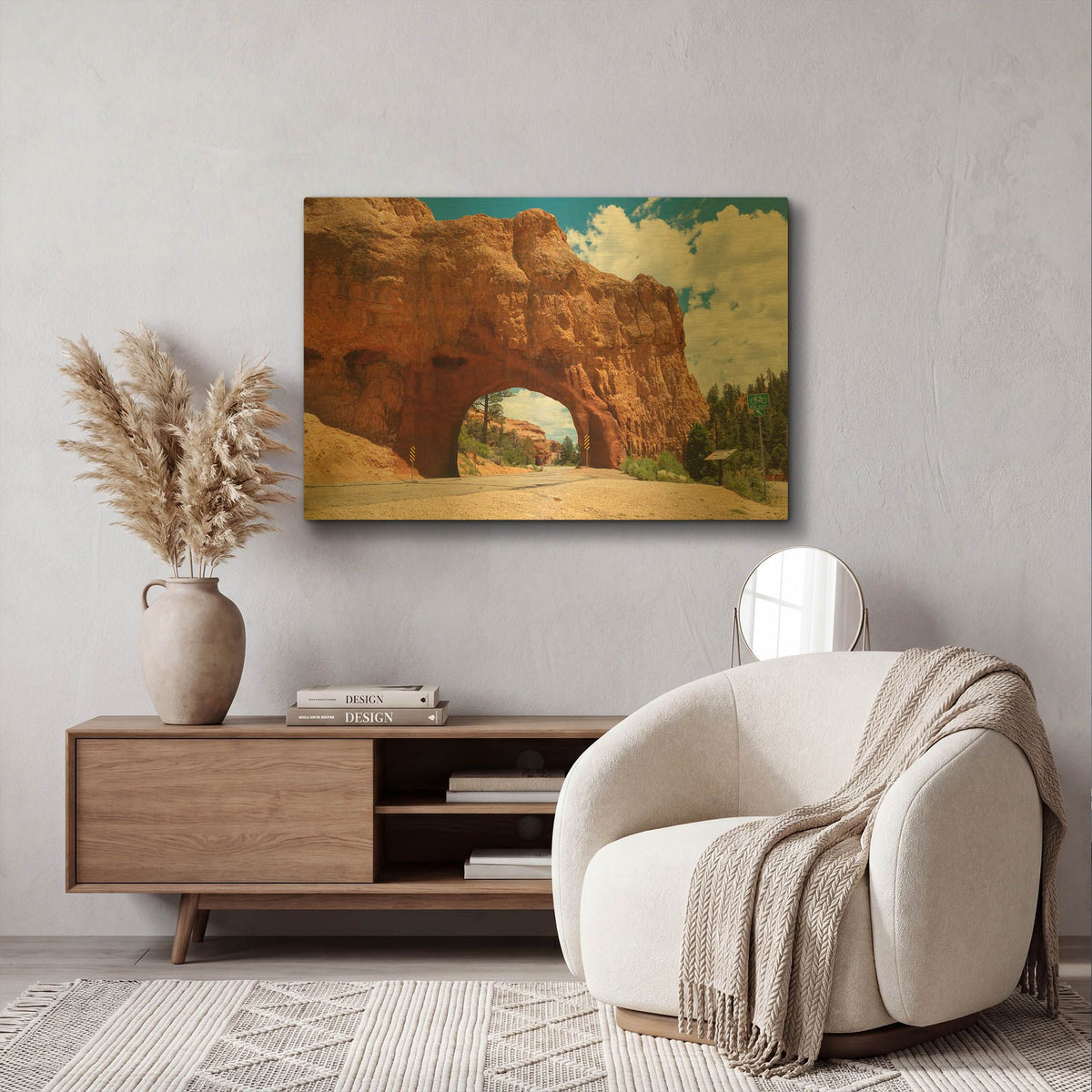'Utah - Arch Tunnel' By AKG Gold Metal Wall Art