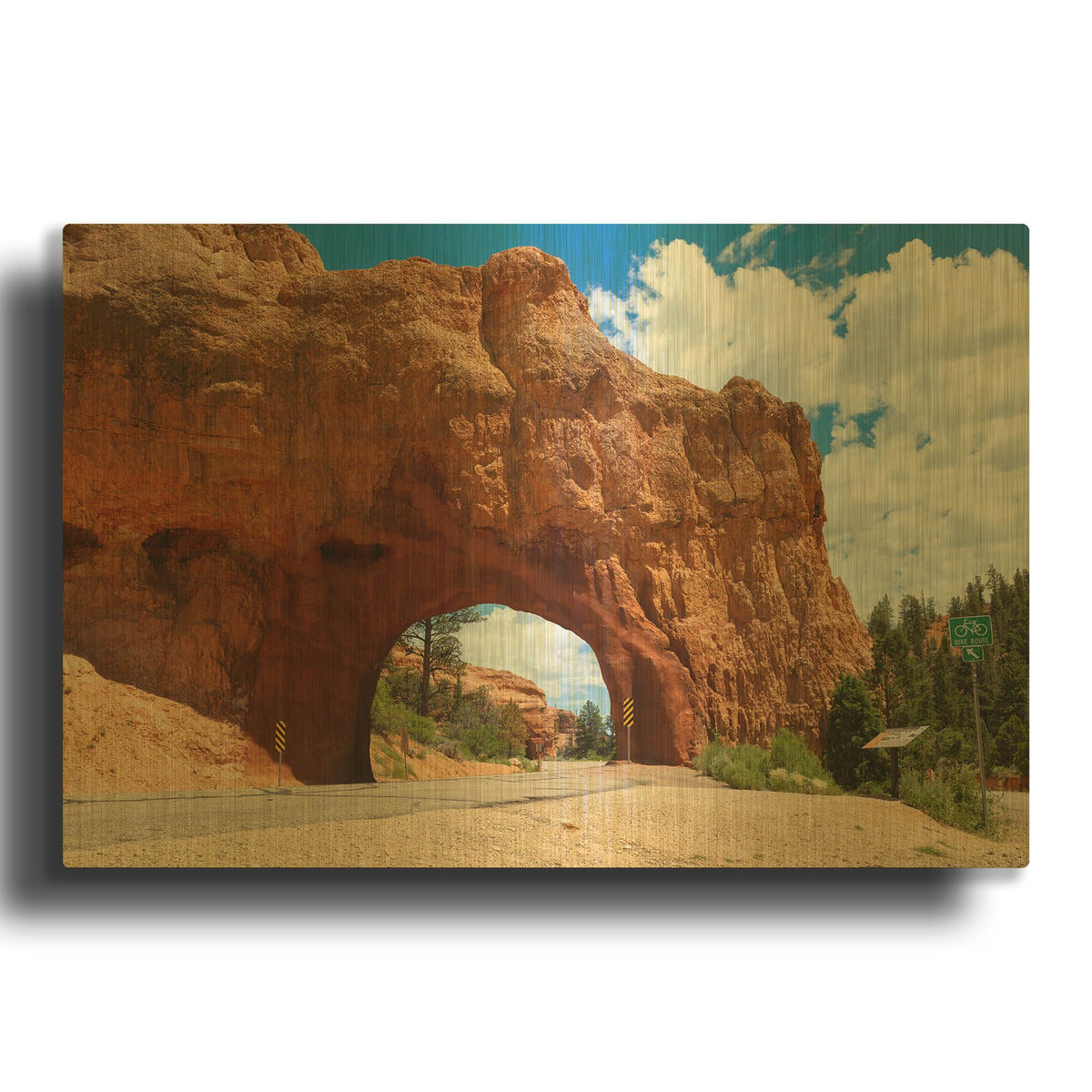 'Utah - Arch Tunnel' By AKG Gold Metal Wall Art