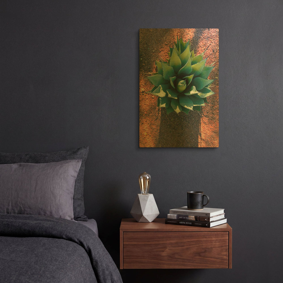 'Utah - Cactus 1' By AKG Gold Metal Wall Art