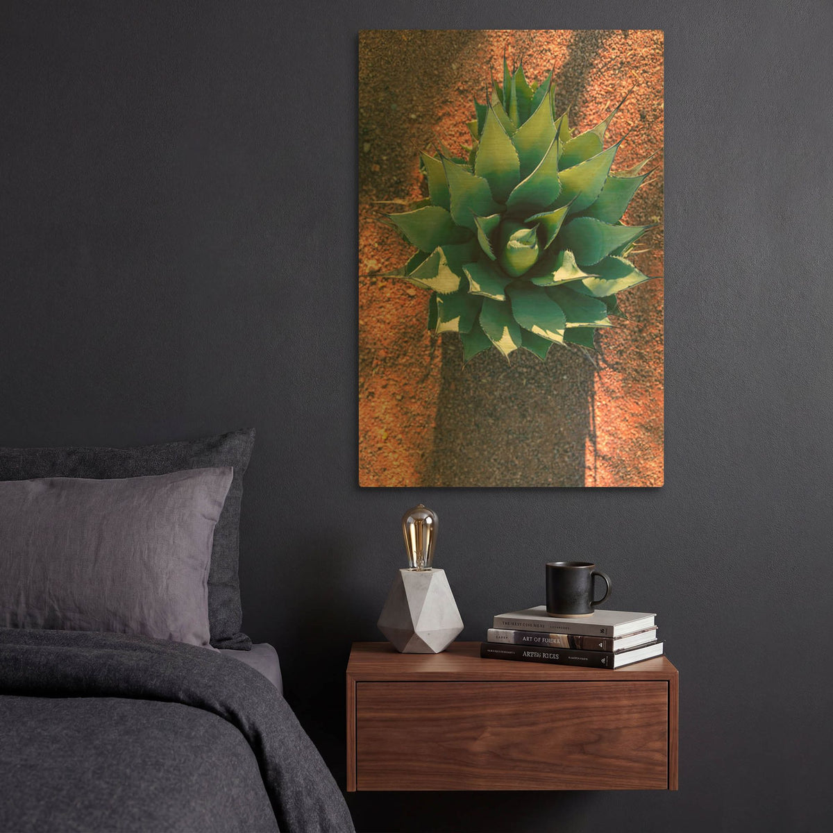 'Utah - Cactus 1' By AKG Gold Metal Wall Art
