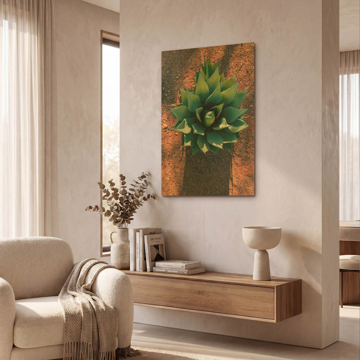 'Utah - Cactus 1' By AKG Gold Metal Wall Art