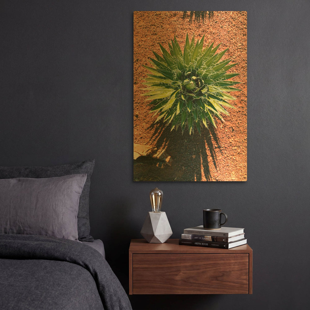 'Utah - Cactus 2' By AKG Gold Metal Wall Art