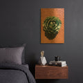'Utah - Cactus 3' By AKG Gold Metal Wall Art