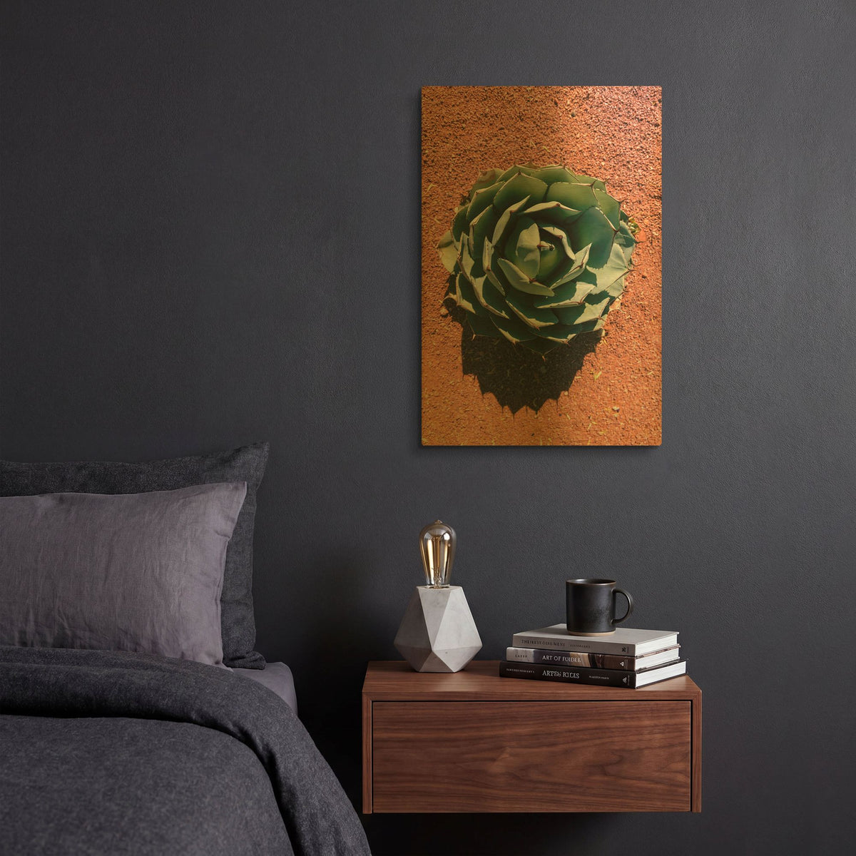 'Utah - Cactus 3' By AKG Gold Metal Wall Art