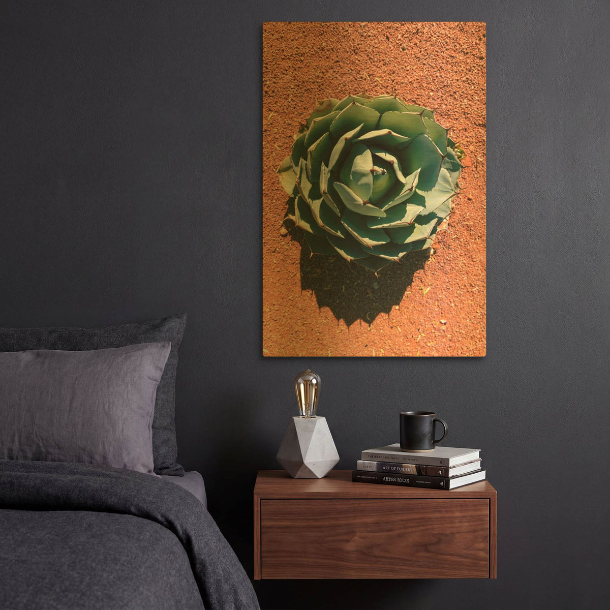 'Utah - Cactus 3' By AKG Gold Metal Wall Art