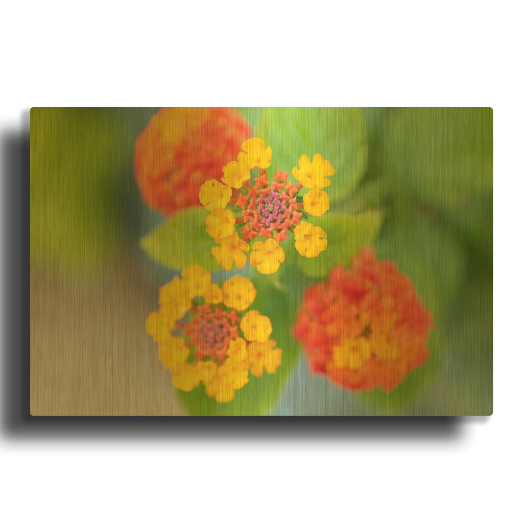 'Flowers' By AKG Gold Metal Wall Art