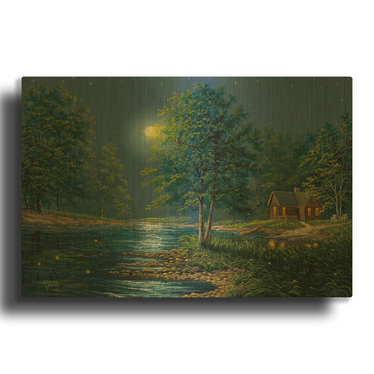 'Embraced By Moonlight' By Gary Adams Gold Metal Wall Art