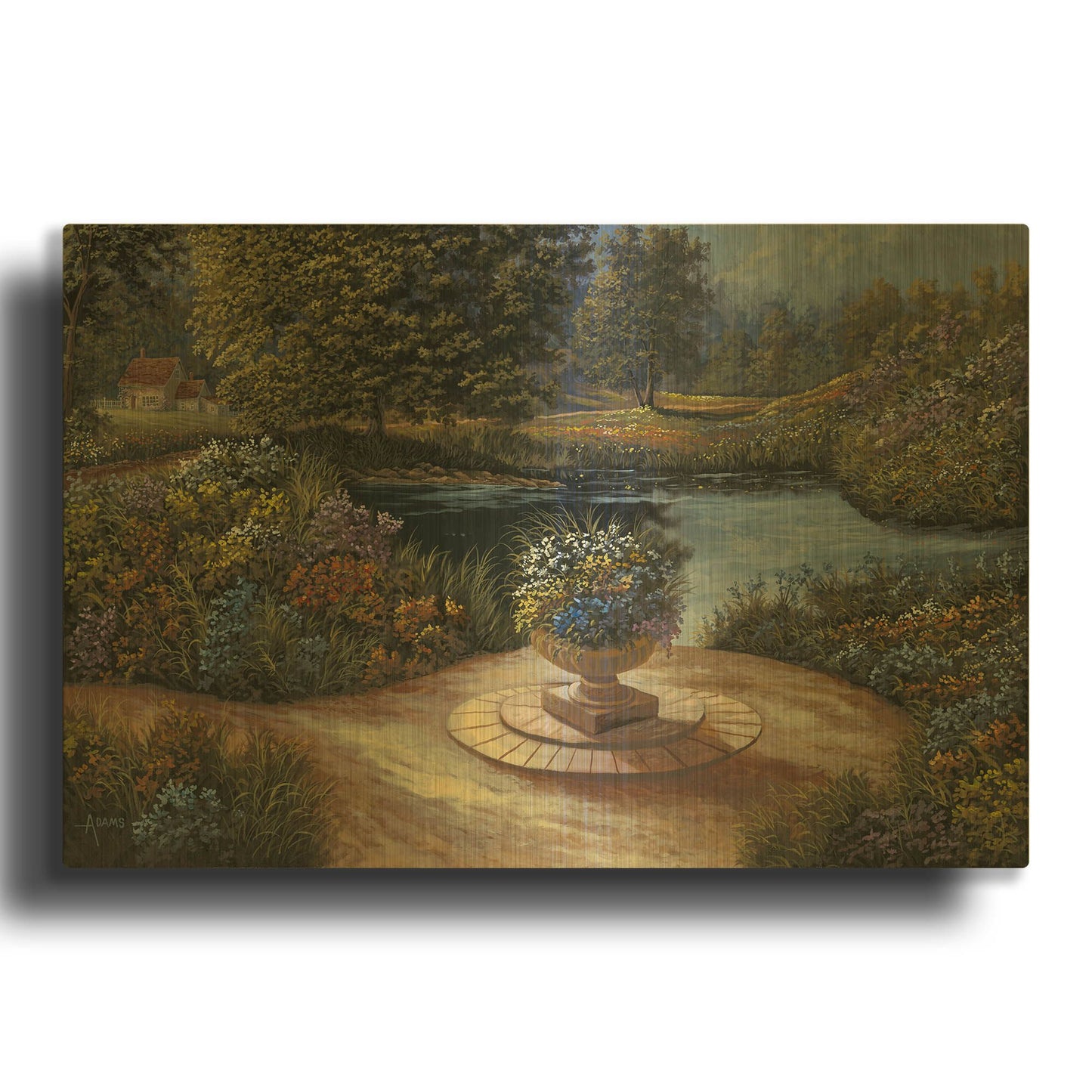 'English Garden' By Gary Adams Gold Metal Wall Art
