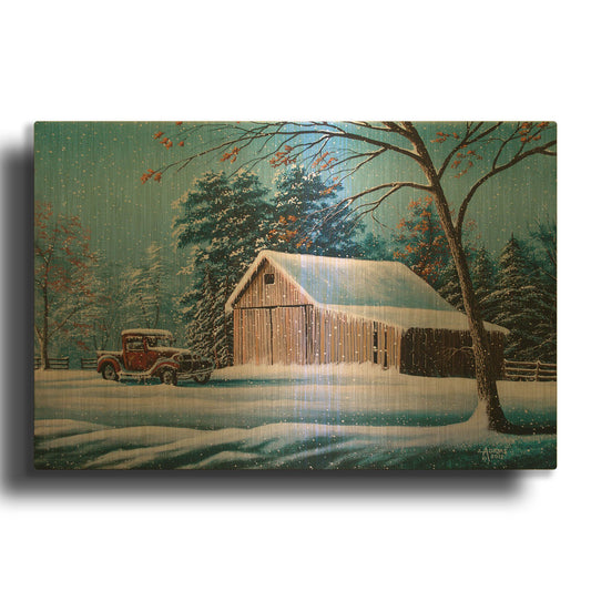 'First Snow' By Gary Adams Gold Metal Wall Art