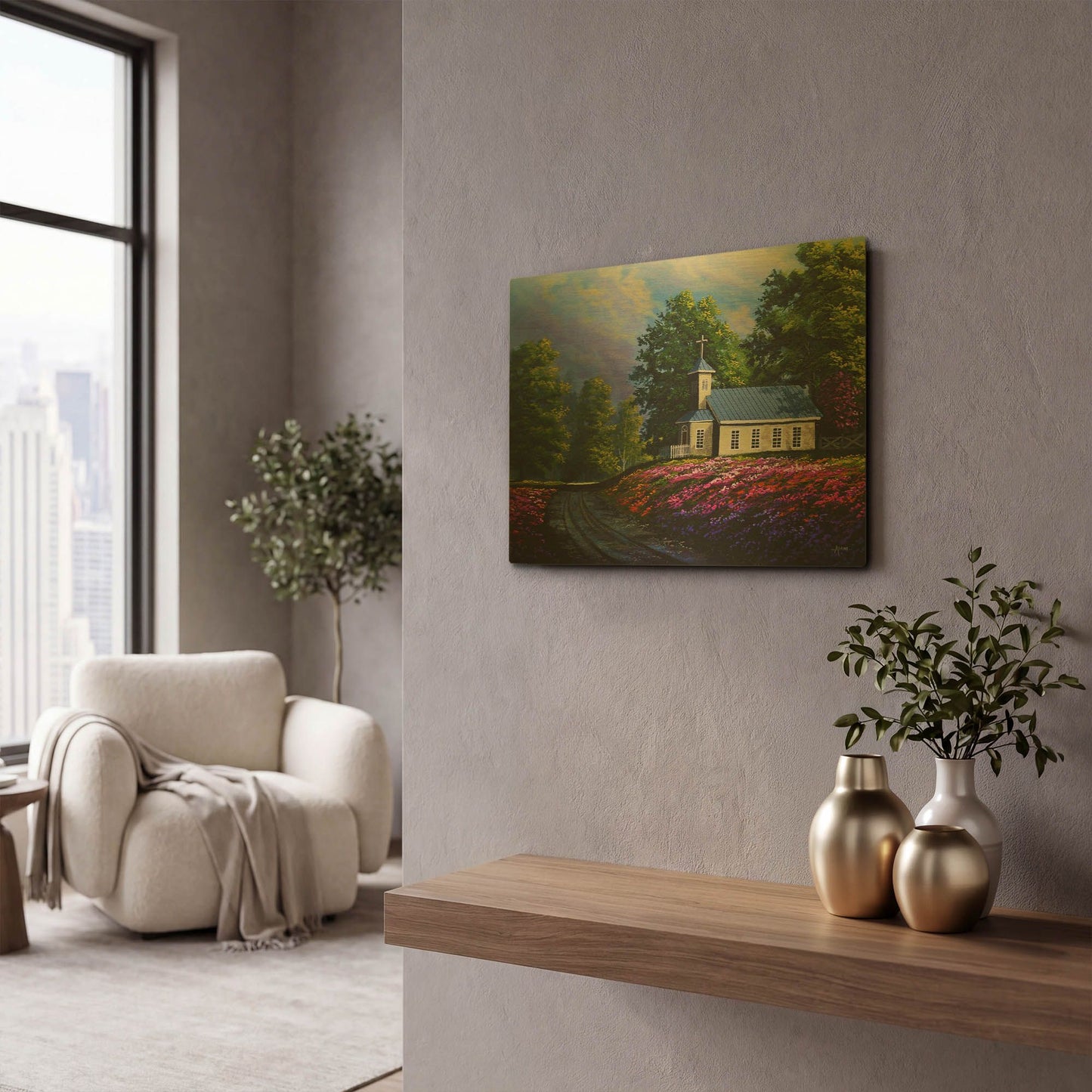'Glorious Springtime' By Gary Adams Gold Metal Wall Art