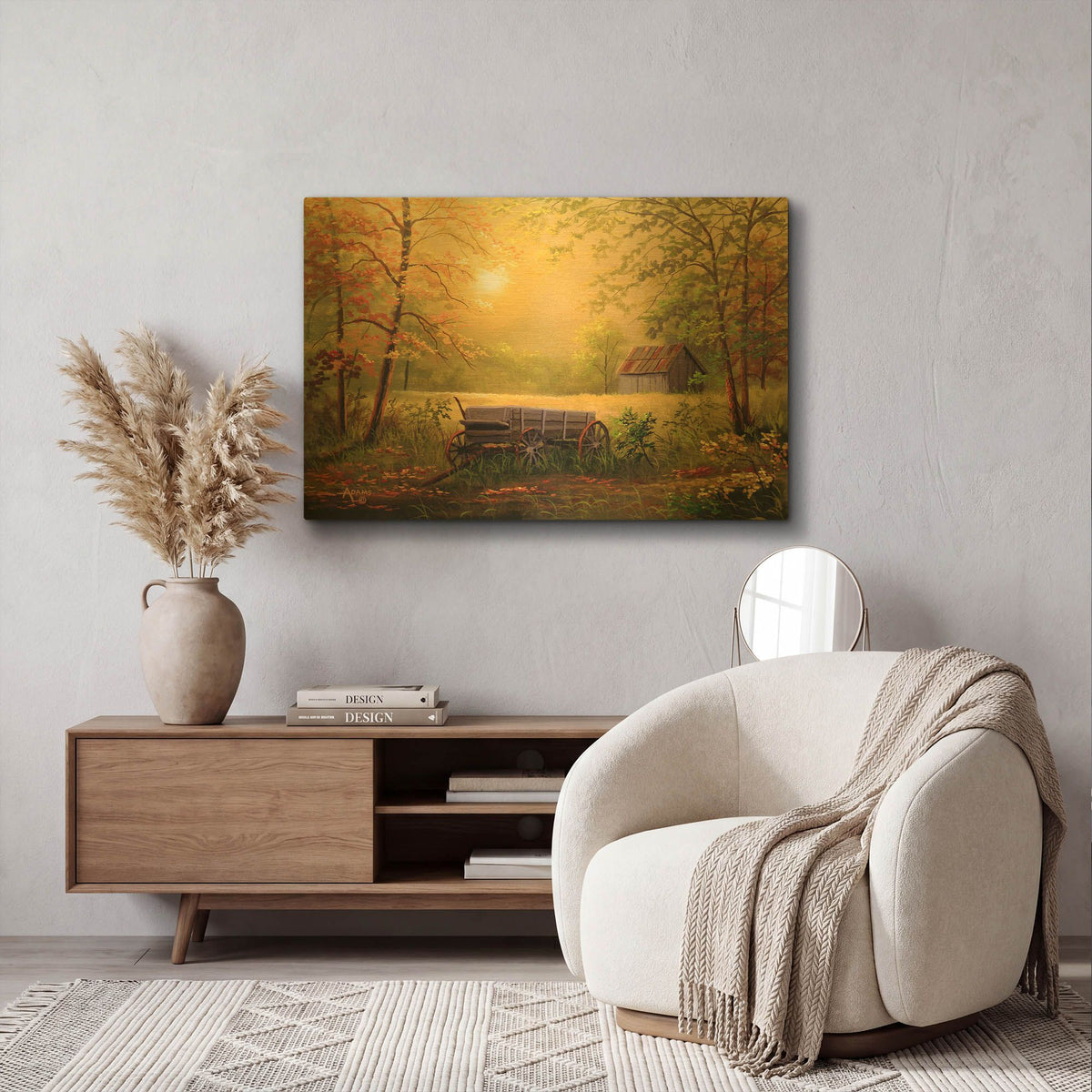 'Grandpas Wagon' By Gary Adams Gold Metal Wall Art