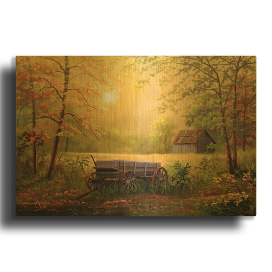 'Grandpas Wagon' By Gary Adams Gold Metal Wall Art
