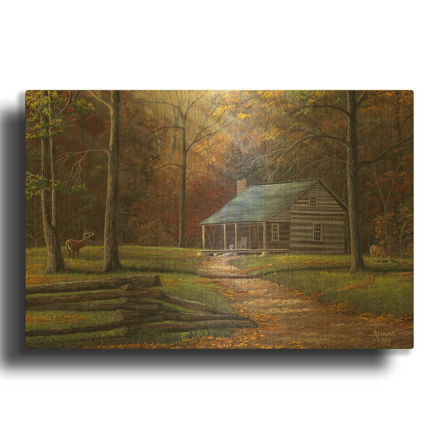 'Old Home Place' By Gary Adams Gold Metal Wall Art