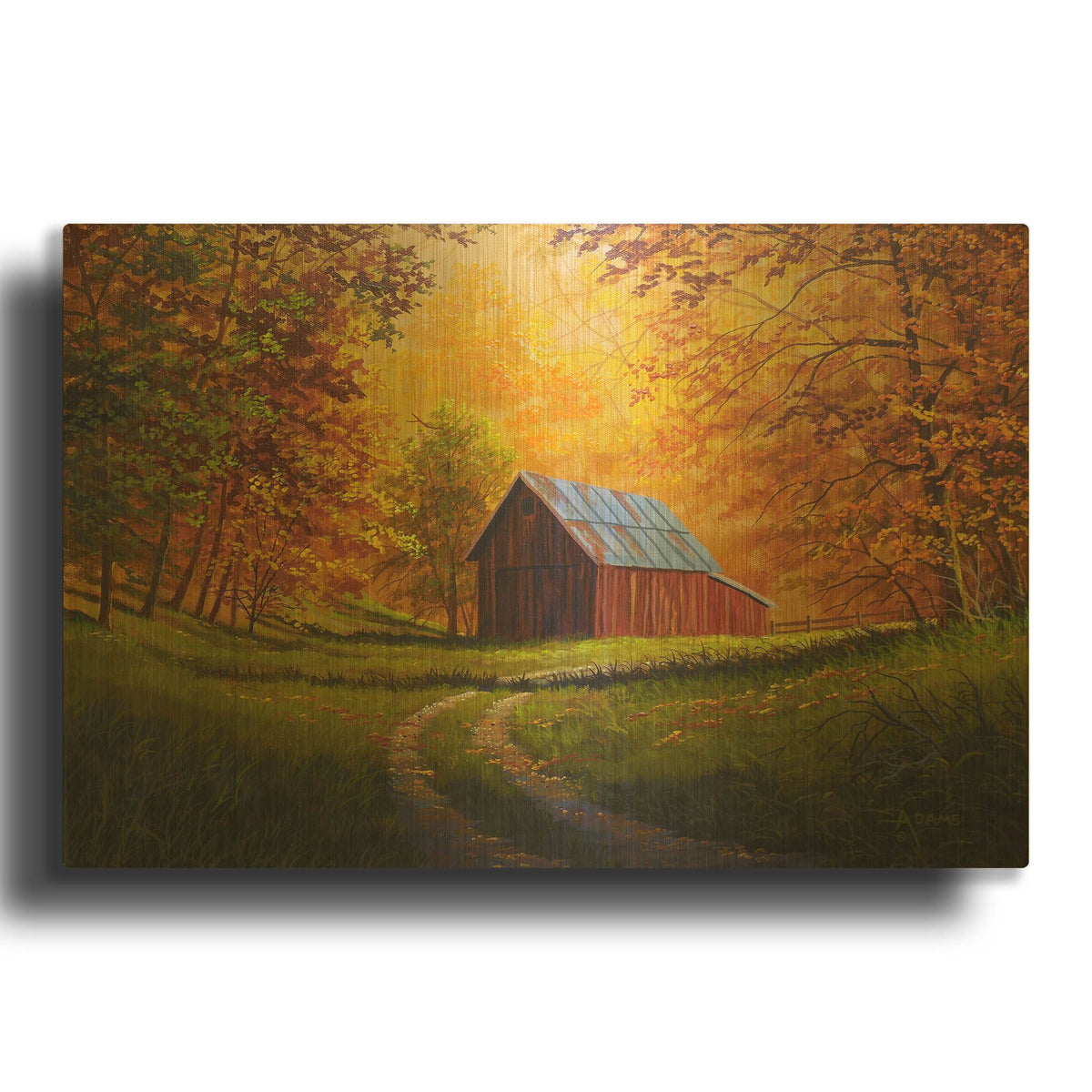 'Autumn Glow' By Gary Adams Gold Metal Wall Art