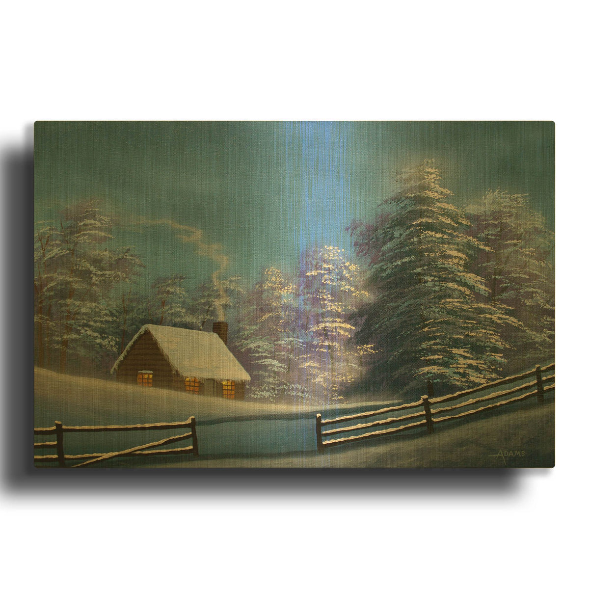 'Cozy Cabin' By Gary Adams Gold Metal Wall Art