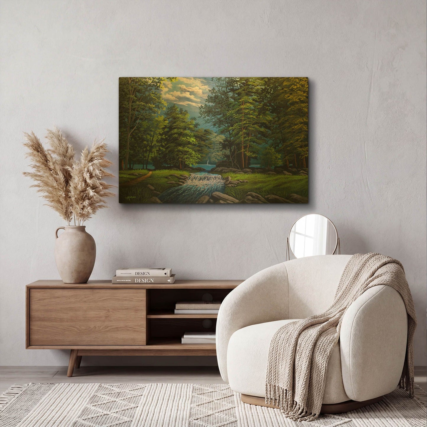 'Mountain Lake' By Gary Adams Gold Metal Wall Art