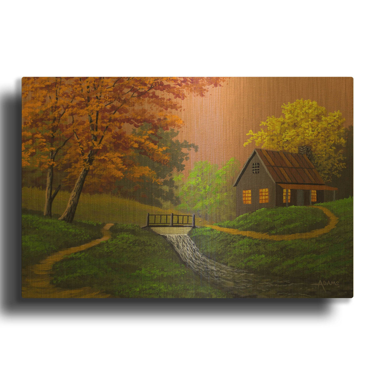 'Pathway Home' By Gary Adams Gold Metal Wall Art