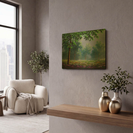 'Misty Morning' By Gary Adams Gold Metal Wall Art