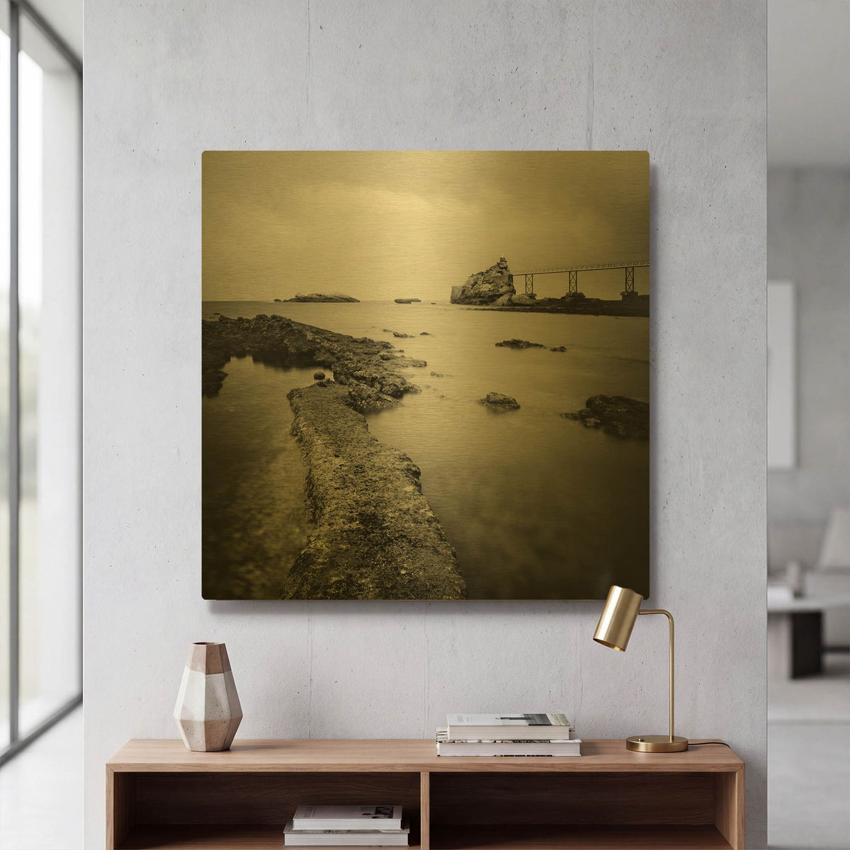 'Biarritz' By Nina Papiorek Gold Metal Wall Art