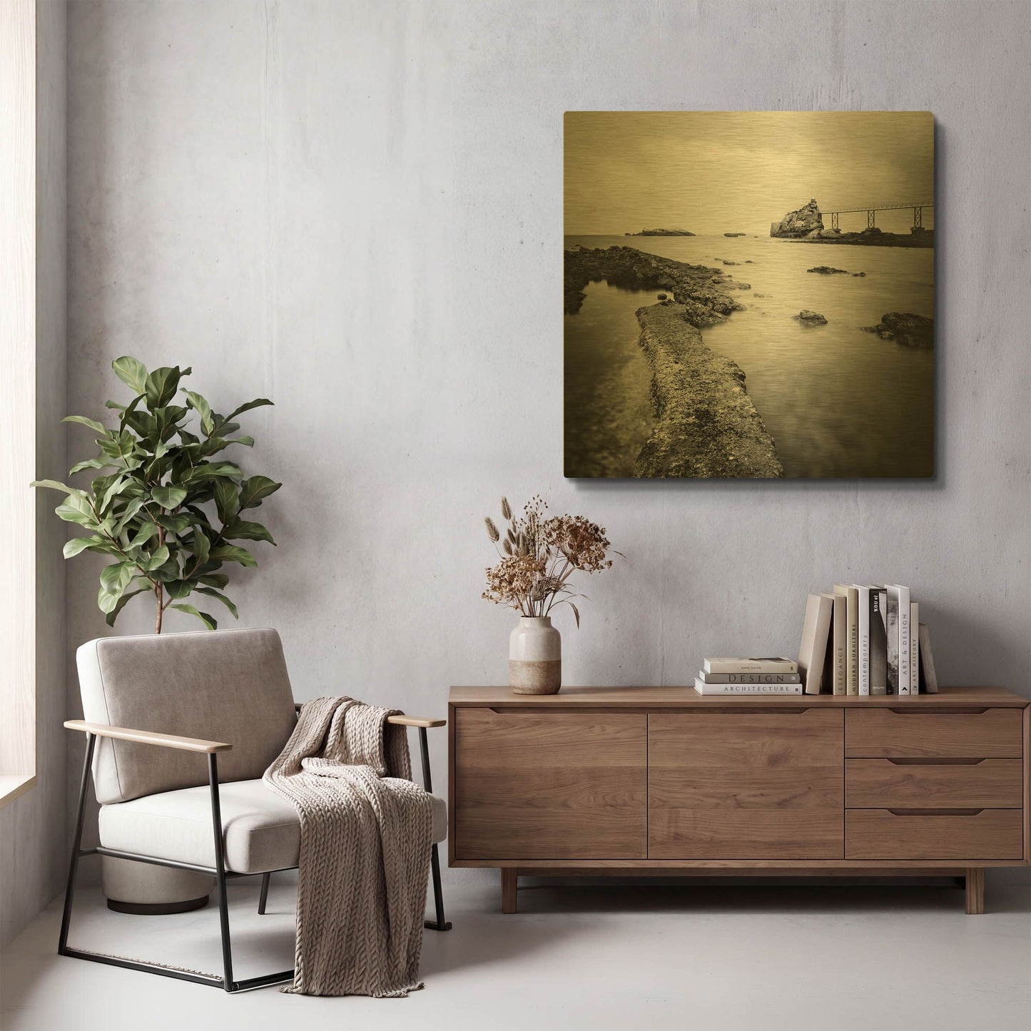 'Biarritz' By Nina Papiorek Gold Metal Wall Art